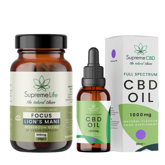 CBD-olie Met GRATIS Lions Mane Capsules