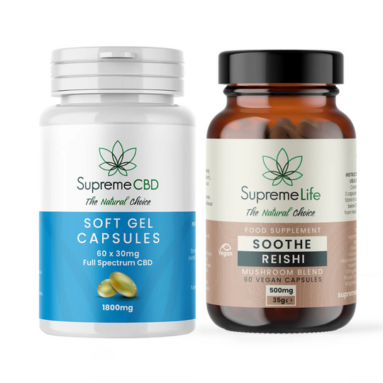 Stress Relief Capsule Bundle - 1800mg CBD Capsules with FREE Reishi Capsules